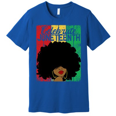 Celebrate Juneteenth Blm Melanin Black History Month Gift Premium T-Shirt