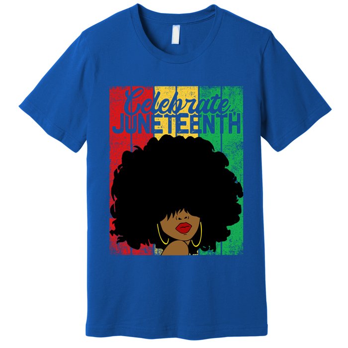 Celebrate Juneteenth Blm Melanin Black History Month Gift Premium T-Shirt