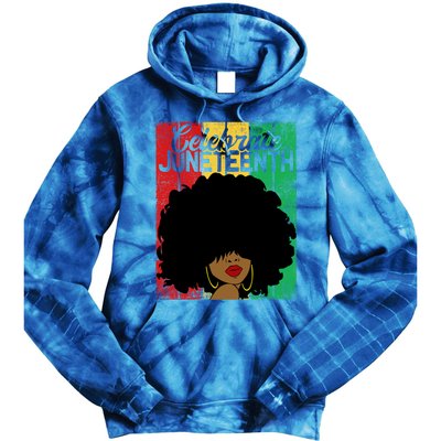 Celebrate Juneteenth Blm Melanin Black History Month Gift Tie Dye Hoodie