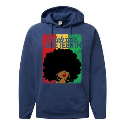 Celebrate Juneteenth Blm Melanin Black History Month Gift Performance Fleece Hoodie