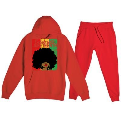 Celebrate Juneteenth Blm Melanin Black History Month Gift Premium Hooded Sweatsuit Set