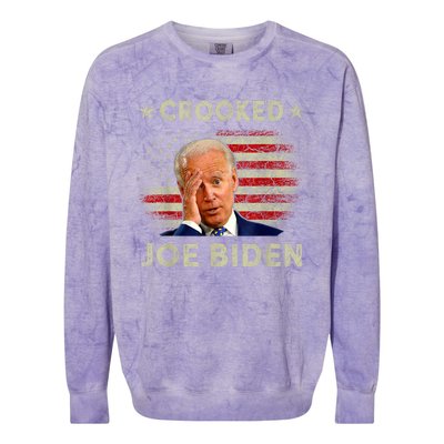 Crooked Joe Biden Colorblast Crewneck Sweatshirt