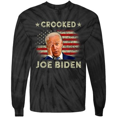 Crooked Joe Biden Tie-Dye Long Sleeve Shirt