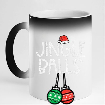 Christmas Jingle Balls Santa Funny Xmas Matching Couple 11oz Black Color Changing Mug