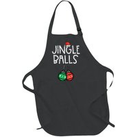 Christmas Jingle Balls Santa Funny Xmas Matching Couple Full-Length Apron With Pockets