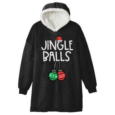 Christmas Jingle Balls Santa Funny Xmas Matching Couple Hooded Wearable Blanket