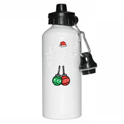 Christmas Jingle Balls Santa Funny Xmas Matching Couple Aluminum Water Bottle