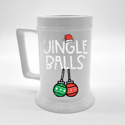 Christmas Jingle Balls Santa Funny Xmas Matching Couple Beer Stein