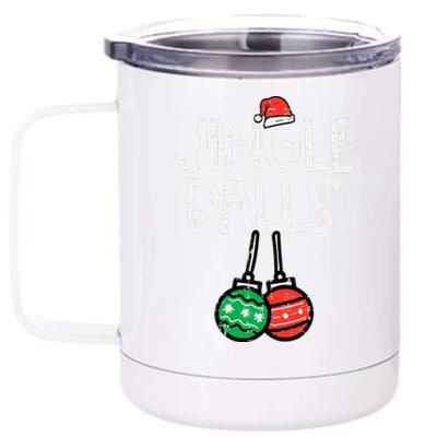 Christmas Jingle Balls Santa Funny Xmas Matching Couple 12 oz Stainless Steel Tumbler Cup