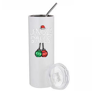 Christmas Jingle Balls Santa Funny Xmas Matching Couple Stainless Steel Tumbler