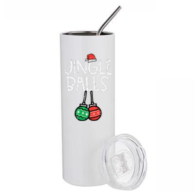 Christmas Jingle Balls Santa Funny Xmas Matching Couple Stainless Steel Tumbler