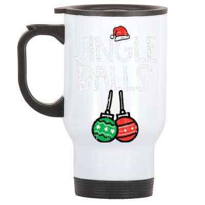 Christmas Jingle Balls Santa Funny Xmas Matching Couple Stainless Steel Travel Mug