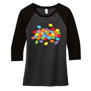 Cute Jelly Beans Candy Lover Easter Foodie Gift Women's Tri-Blend 3/4-Sleeve Raglan Shirt