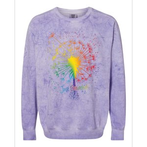 Cute Just Blow Dandelion Tattoo Design Arrows Breathe Rainbow Gift Colorblast Crewneck Sweatshirt