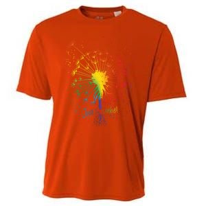 Cute Just Blow Dandelion Tattoo Design Arrows Breathe Rainbow Gift Cooling Performance Crew T-Shirt