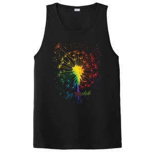 Cute Just Blow Dandelion Tattoo Design Arrows Breathe Rainbow Gift PosiCharge Competitor Tank