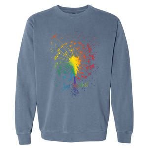 Cute Just Blow Dandelion Tattoo Design Arrows Breathe Rainbow Gift Garment-Dyed Sweatshirt