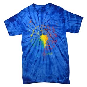 Cute Just Blow Dandelion Tattoo Design Arrows Breathe Rainbow Gift Tie-Dye T-Shirt