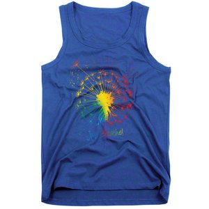 Cute Just Blow Dandelion Tattoo Design Arrows Breathe Rainbow Gift Tank Top