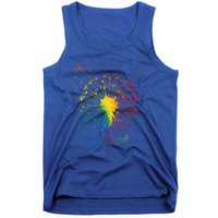 Cute Just Blow Dandelion Tattoo Design Arrows Breathe Rainbow Gift Tank Top