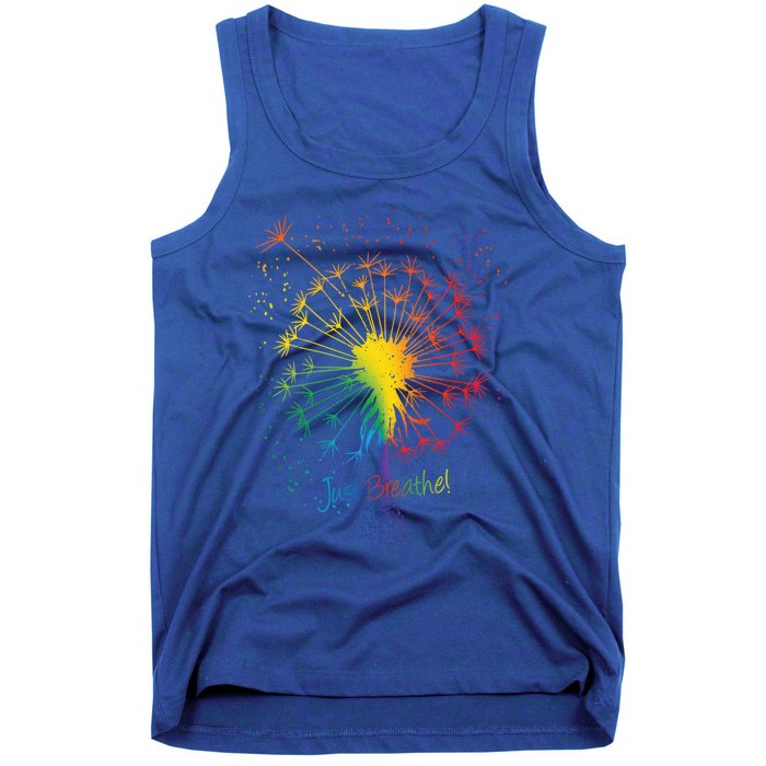 Cute Just Blow Dandelion Tattoo Design Arrows Breathe Rainbow Gift Tank Top