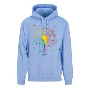 Cute Just Blow Dandelion Tattoo Design Arrows Breathe Rainbow Gift Unisex Surf Hoodie