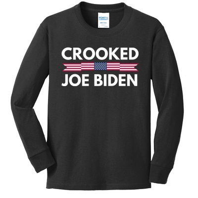 Crooked Joe Biden Trump Quote Called Joe Biden Crooked Kids Long Sleeve Shirt