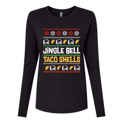 Christmas Jingle Bells Taco Shells Funny Ugly Xmas Sweater Womens Cotton Relaxed Long Sleeve T-Shirt