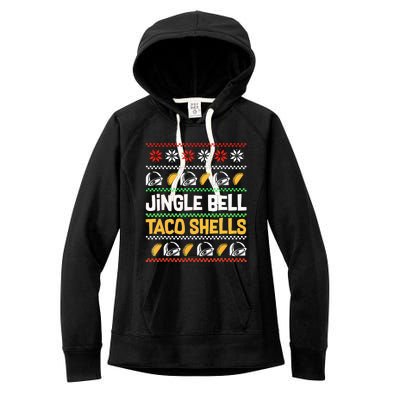 Christmas Jingle Bells Taco Shells Funny Ugly Xmas Sweater Women's Fleece Hoodie