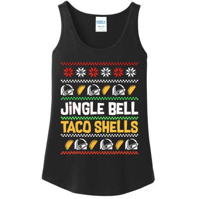 Christmas Jingle Bells Taco Shells Funny Ugly Xmas Sweater Ladies Essential Tank