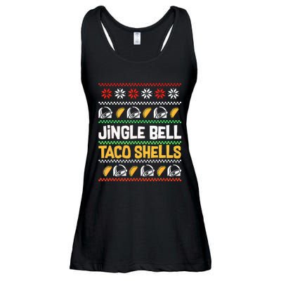 Christmas Jingle Bells Taco Shells Funny Ugly Xmas Sweater Ladies Essential Flowy Tank