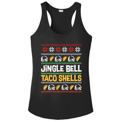 Christmas Jingle Bells Taco Shells Funny Ugly Xmas Sweater Ladies PosiCharge Competitor Racerback Tank