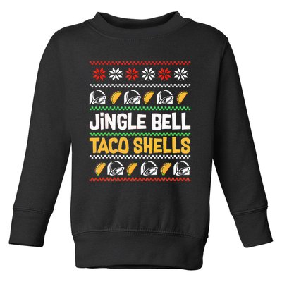 Christmas Jingle Bells Taco Shells Funny Ugly Xmas Sweater Toddler Sweatshirt