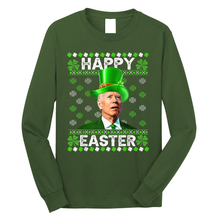 Confused Joe Biden Happy Easter St Patricks Day Long Sleeve Shirt