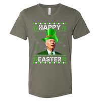 Confused Joe Biden Happy Easter St Patricks Day V-Neck T-Shirt