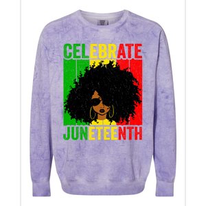 Celebrate Juneteenth Blm African Freedom Independence Cute Gift Colorblast Crewneck Sweatshirt