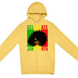 Celebrate Juneteenth Blm African Freedom Independence Cute Gift Premium Pullover Hoodie