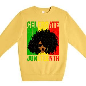 Celebrate Juneteenth Blm African Freedom Independence Cute Gift Premium Crewneck Sweatshirt