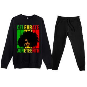 Celebrate Juneteenth Blm African Freedom Independence Cute Gift Premium Crewneck Sweatsuit Set