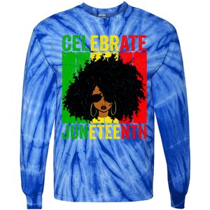 Celebrate Juneteenth Blm African Freedom Independence Cute Gift Tie-Dye Long Sleeve Shirt