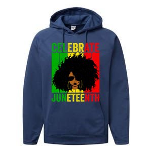 Celebrate Juneteenth Blm African Freedom Independence Cute Gift Performance Fleece Hoodie