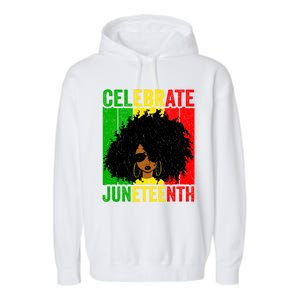 Celebrate Juneteenth Blm African Freedom Independence Cute Gift Garment-Dyed Fleece Hoodie