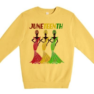 Celebrate Juneteenth Beautiful Black African American Women Attire Premium Crewneck Sweatshirt