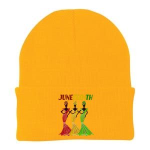 Celebrate Juneteenth Beautiful Black African American Women Attire Knit Cap Winter Beanie