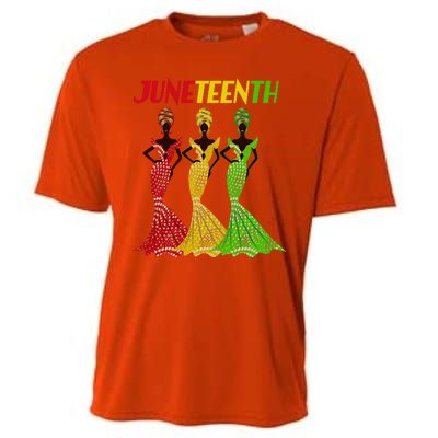 Celebrate Juneteenth Beautiful Black African American Women Attire Cooling Performance Crew T-Shirt