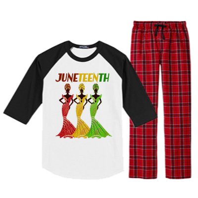 Celebrate Juneteenth Beautiful Black African American Women Attire Raglan Sleeve Pajama Set