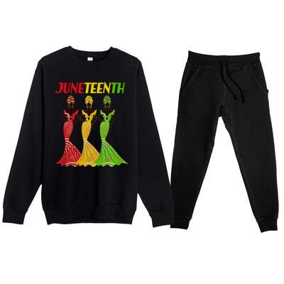 Celebrate Juneteenth Beautiful Black African American Women Attire Premium Crewneck Sweatsuit Set