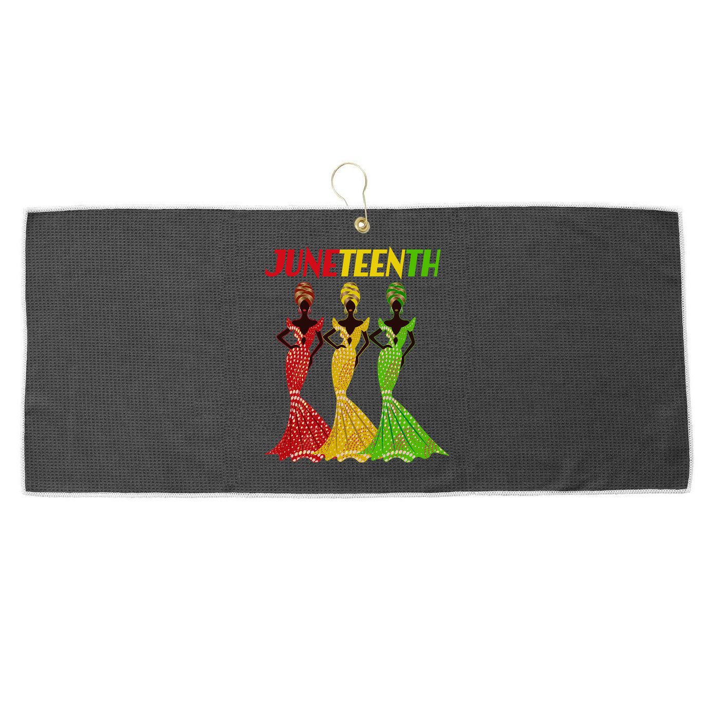 Celebrate Juneteenth Beautiful Black African American Women Attire Large Microfiber Waffle Golf Towel