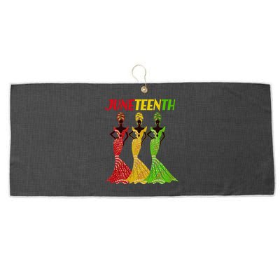 Celebrate Juneteenth Beautiful Black African American Women Attire Large Microfiber Waffle Golf Towel