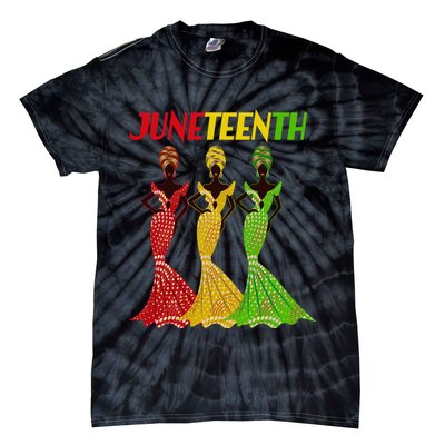 Celebrate Juneteenth Beautiful Black African American Women Attire Tie-Dye T-Shirt